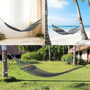 13FT Hammocks, Traditional Hand Woven Cotton Rope Hammock with Free Extension Chains for Outdoor Indoor Patio Yard 450 LSB Capacity for Two Person (Dark Grey) by GreenHaven Gardens
