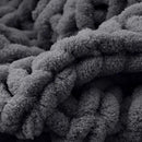 Battilo Chunky Knit Throw Blanket, Soft and Thick Chenille Throw Blanket, 50"x60" Handmade Cable Knit Crochet Blanket, Large Rope Knot Throw Blankets for Couch Sofa Bed Home Decor, Grey by CozyNest Decor
