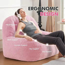 Homguava Bean Bag Chairs for Adults,Giant Beanbag Couch Adult Bean Bag Chair with Filler Included,Modern Lazy Sofa Comfy Chair for Living Room(Soft Pink) by CozyNest Decor