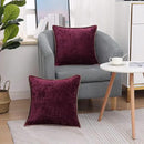 decorUhome Chenille Soft Throw Pillow Covers 22x22 Set of 2, Farmhouse Velvet Neutral Decorative Euro Pillow Covers with Stitched Edge for Couch Sofa Bed Home Decor, Rhododendron by CozyNest Decor
