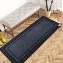 PURRUGS Dirt Trapping Door Mat 24" x 60", Non-Slip/Skid Machine Washable Entryway Rug, Shoes Scraper, Area Rug, Super Absorbent Welcome Mat for Muddy Wet Shoes and Paws, Bluish Grey & Charcoal by CozyNest Decor