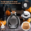 Patelai 6 Pcs Halloween Glass Potion Bottles with Belt Cork Renaissance Witch Costume Accessories Witch Props Potion Bottle for Halloween Party Decor Cosplay DIY Crafts Gift (Black) by CozyNest Decor