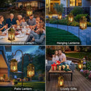 2Pack 11" Outdoor Solar Lanterns Waterproof Garden Patio Lantern Lights Flickering Candle Mission for Outside, Party, Yard, Lawn, Mothers Day Gifts Garden Gifts for Mom Women (Antique Green Bronze) by GreenHaven Gardens