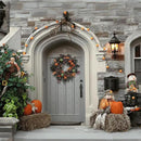 22 Inch Halloween Wreath for Front Door, Spooky Black & Purple Glitter Rose Wreath with Bats & Ornaments, Outdoor Halloween Decorations by CozyNest Decor