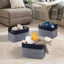 4 Pack Storage Baskets for Organizing, Woven Baskets for Shelves - Perfect for Toys, Books, Towels, and Clothes, Durable Gift Basket Bins Toy Storage, 13''L x9''W x7.8''H, Blue and Grey by CozyNest Decor
