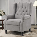 EBELLO Pushback Recliner Chair, Fabric Armchair Push Back Recliner with Rivet Decoration, Mid Century Wingback Accent Chair for Living Room, Bedroom, Grey by CozyNest Decor