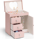 Vlando Musical Jewelry Box for Girls, Large Kid Music Box with Ballerina for Birthday Bedroom Decor, 4 Layer Girl Jewelry Gifts for Girls Kids - Pink by TinyTreasures Baby Boutique