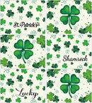 St. Patrick's Day Placemats Set of 6 Reusable Lucky Shamrock Plastic Table Mats Easy Clean Clover Place Mats Wipeable Spring Irish Table Decoration for Indoor Outdoor Party Kitchen Dining