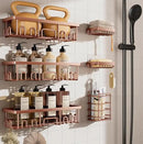 Veken Shower Caddy 6-Pack, No Drilling & Rustproof, Waterproof Adhesive Shelves Rack with Soap Holder, Large Capacity Bathroom Organizers and Storage, Wall-Mounted Kitchen & Home Decor by CozyNest Decor