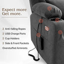 Power Lift Recliner Chair for Elderly with Extended Footrest, Infinite Position Lay Flat Recliner Chair for Adult W/Massage & Heating, Adjustable Headrest, 3-Motor Zero Gravity,Cup Holder, Fabric by CozyNest Decor