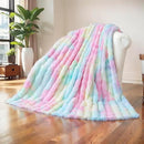 UKELER Colorful Plush Furry Throw Blanket 50''x60'', Super Soft Cozy Warm Blanket for Bed, Couch, Sofa, Office, Camping Shaggy Faux Fur Blanket Gift for Girls, Women by CozyNest Decor