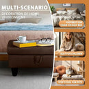 Ottoman Rectangular Storage Ottoman Bench, Flannel Footrest Stool Footstool with Lid for Living Room, Bedroom, Entryway, Chocolate, 28.5"x19"x17.5" by CozyNest Decor