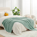 Snuggle Sac Green Throw XL Blanket 50x70,Super Soft Warm Blankets Oversized Throw Knit Blankets Fuzzy Plush Blanket, Heather Green, 50x70 inches by TinyTreasures Baby Boutique
