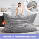 Hobestluk 3 in 1 Bean Bag Chair Giant Bean Bag Chairs Convertible Bean Bag Floor Cushion with Machine Washable Cover, Beanbag Chairs for Adult (Grey) by CozyNest Decor
