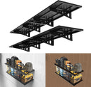 New 4 Pack Garage Wall Shelving, Heavy Duty 1.5' x 3.8' Wall Mount Storage Shelf with Hooks, Garage Storage Rack Floating Shelves, Holds 250 lbs Each by GreenHaven Gardens