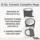 DISCOUNT PROMOS Ceramic Campfire Coffee Mugs 13 oz. Set of 10, Bulk Pack - Perfect for Tea, Espresso, Cappuccino, Hot Cocoa - Grey by TinyTreasures Baby Boutique