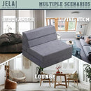jela Foldable Sofa Bed Large Soft Foam Convertible Sleeper Chair Luxury Corduroy Fabric Fold Out Chair Bed Floor Couch with Back Support Floor Sofa for Living Room Bedroom (83"x33",Darkgrey) by CozyNest Decor