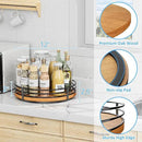 12" Lazy Susan Turntable Organizer - Oak Wood Lazy Susan for Cabinet Kitchen Countertop Dining Table Pantry Cupboard Bathroom Coffee Bar Storage Spice Rack Home Decor by CozyNest Decor