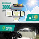 Solar Outdoor Lights - 3000LM 188 LED Motion Sensor Outdoor Lights, 4 Heads IP65 Waterproof Powered Security Flood Lights, 270°Wide Lighting Angle Wall Light with Sensors for Backyard Yard by GreenHaven Gardens