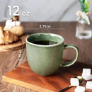 AmorArc 12oz Coffee Mugs, Ceramic Coffee Mugs set of 6 for Man, Woman, Dad, Mom, Modern Coffee Mugs with handle for Latte/Cappuccino/Milk/Cocoa. Dishwasher&Microwave Safe, Jade Green by CozyNest Decor