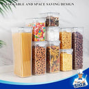 MR.SIGA 12 Pack Airtight Food Storage Container Set, BPA Free Kitchen Pantry Organization, Kitchen Canisters for Cereal, Spaghetti, includes 16 Reusable Sticker Labels by CozyNest Decor