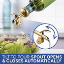 COOK WITH COLOR Glass Olive Oil Bottle Dispenser - 2 Pack- 17oz Oil and Vinegar Cruet - Olive Oil Carafe Decanter for Kitchen by CozyNest Decor