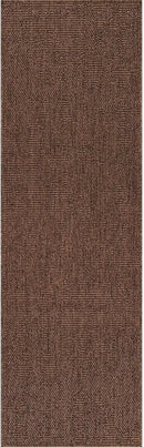 CAMILSON Indoor and Outdoor Runner Rug Brown Solid Boho Woven Design Easy-Cleaning Non Shedding Fiber Living Room Bedroom Garden Patio and Kitchen Washable Outside Carpet Alfombras (2x7) by CozyNest Decor