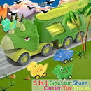 Veslier Dinosaur Car Toy for 3 4 5 Years Old Boys, Friction Power Carrier Truck with 4 Pack Small Pull Back Dino Car, Christmas Birthday Gift for 3+ Boy Girl Kids Toddlers by TinyTreasures Baby Boutique