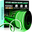 GZBtech Flexible LED Neon Rope Lights 50FT,AC 110-120V Waterproof Strip Light, 120 LEDs/M Cuttable Connectable Neon Lighting for Indoor Outdoor Home Decor/Commercial Building Use-Green 15M by CozyNest Decor