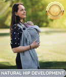 Baby Sling Carrier – Breathable 100% Cotton Wrap for Infant Support, Ring Sling Baby Carrier – Adjustable Muslin Fabric, Baby Carrier Newborn to Toddler – Soft Chest Hold for Travel Dark Grey by TinyTreasures Baby Boutique