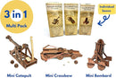 PATHFINDERS Leonardo Da Vinci weapons mini model kits catapult crossbow bombard set of 3 Engineering kits Educational Toys for Kids Science kit for Kids Age 8-10 10-12 stem Projects Wood Building Kits by TinyTreasures Baby Boutique