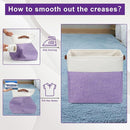 Large Fabric Storage Baskets | 50L Storage Bins, Decorative Linen Closet Baskets with Handles for Organizing, Shelf, Toys, Clothes, Home, Office, Nursery, 17x12x15Inches (Purple&White) by TinyTreasures Baby Boutique
