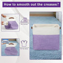 Large Fabric Storage Baskets | 50L Storage Bins, Decorative Linen Closet Baskets with Handles for Organizing, Shelf, Toys, Clothes, Home, Office, Nursery, 17x12x15Inches (Purple&White) by CozyNest Decor