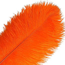 THARAHT Orange Ostrich Feathers 12pcs Large Natural Bulk 12-14Inch 30cm-35cm for Wedding Party Centerpieces Halloween and Home Decoration Feathers by CozyNest Decor