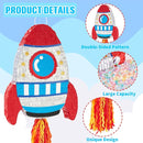 WERNNSAI Rocket Piñata - Rocket Ship Pinata Bundle with Blindfold and Bat Space Birthday Party Decoration for Boys Kids Family Games Piñata Space Ship Theme Party Supplies by TinyTreasures Baby Boutique