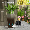 Outsunny Tall Planters for Outdoor Plants Set of 3, 28 in Taper Planters with Drainage Holes, Indoor Grande Plant Pots, Front Porch Decor, Grey by CozyNest Decor