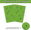 2 Pcs Halloween Tablecloth - Plastic Halloweens Spider Webs Table Cloth, Green Disposable Rectangle Spiderweb Table Cover for Halloween Party Decorations Supplies Favors Tables Decor, 108 x 54 Inch by CozyNest Decor