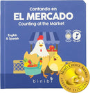 Binibi Spanish Musical Book - Counting at The Market | Bilingual Children's Book for Babies & Toddlers 1-3 | Libro en Espanol para Bebes by TinyTreasures Baby Boutique