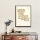 Vintage Map of Louisiana 1876