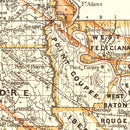 Vintage Map of Louisiana 1876