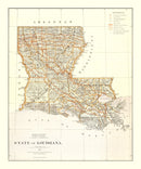 Vintage Map of Louisiana 1876