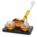 Golf Club Whiskey Decanter and 2 Liquor Glasses - 29 OZ Decanter & 15 OZ Glass Set