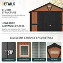 10x12 Ft Outdoor Storage Shed, Extra Large Metal Shed with Lockable Doors, 2 Windows, Outside Steel Tiny House Ideal for Garden, Backyard, Patio Utility, Tool Storage, Chicken Coops by GreenHaven Gardens