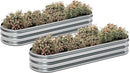 KFN 2pcs Galvanized Raised Garden Bed,Raised Garden Bed Kit-Oval Metal Flower Box,Large Planter Vegetable Box Outdoor,Planting for Vegetables,Flower,Herb,6FT,0.7mm by GreenHaven Gardens