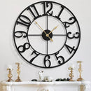 LEIKE 31 Inch Extra Large Wall Clock, Retro Decorative Oversized Silent Little Ticking Battery Operated,Black Metal Arabic Numerals Wall Clocks for Living Room,Office,Entrance Farmhouse Decor by CozyNest Decor