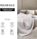 Mon Chateau Luxury Ultimate Plush Faux Fur Throw with 6cm Foldover for Couch, Sofa, or Bed - Plush Ultra Soft Blanket for Sleeping or Home Décor, 60" x 70" (Foldover Ivory) by CozyNest Decor
