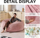 Bean Bag Chair 4Ft, Memory Foam Filled, Large Beanbag Chairs for Adults and Teens, Soft Sofa with Removable Flannel Cover, Round Couch for Living Room Bedroom College Dorm (Pink, 4FT-47×47"×24") by CozyNest Decor