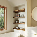 Large Floating Shelves for Wall Set of 1 Wooden Wall Shelves V Room Decor Long Shelf with Invisible Wall Mount Bracket for Bedroom Kitchen Living Room Rustic Brown by CozyNest Decor