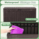 Greesum 120 Gallon Outdoor Storage Box with Lock - Large Resin Deck Box, Reinforced Lid for Garden, Patio, Lawn, Brown by GreenHaven Gardens