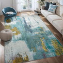 Kelarea 5x7 Blue Rugs for Living Room, Washable Non-Slip Large Rug Abstract Stain Resistant Carpet, Low Pile Soft Indoor Rug for Bedroom, Dining Room, Nursery, Kitchen, Home Office by TinyTreasures Baby Boutique